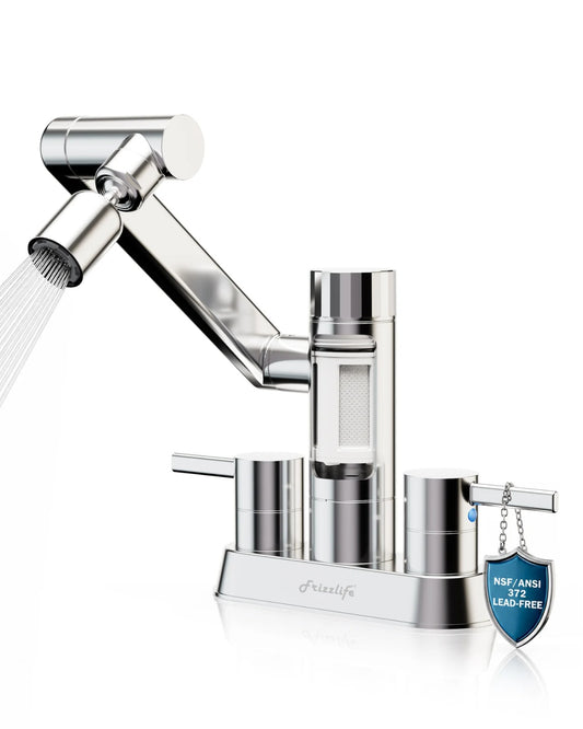 [Pre-Orderna] Frizzlife MF1080-D – Grifo con Filtro de Agua para Baño y Cocina de Cromo Pulido, Giratorio 360°