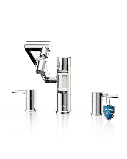 [Pre-Ordena] Frizzlife MF1080-X – Grifo con Filtro de Agua para Baño y Cocina en Cromo Pulido, Giratorio 360°