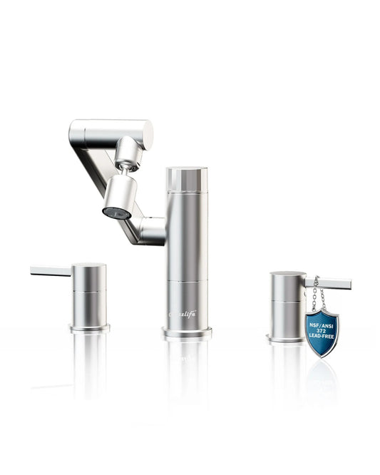 [Pre-Ordena] Frizzlife MF1080-X – Grifo con Filtro de Agua para Baño y Cocina en Níquel Cepillado, Giratorio 360°
