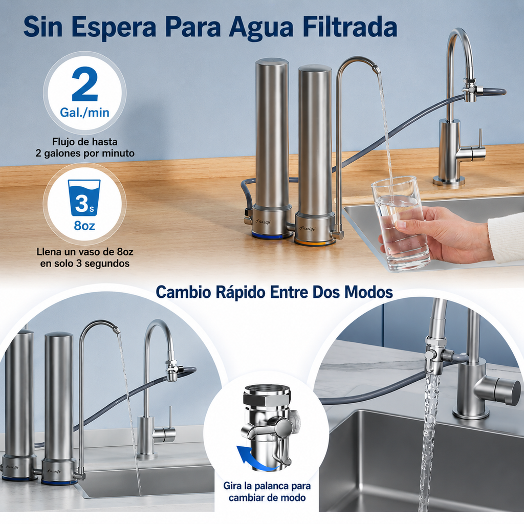 Frizzlife DS99 - Sistema De Filtro De Agua Para Encimera