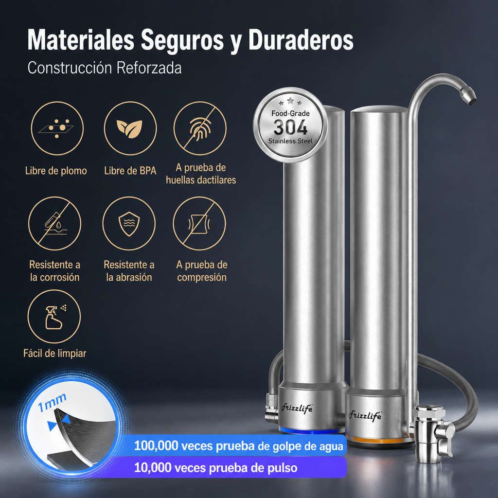 Frizzlife DS99 - Sistema De Filtro De Agua Para Encimera