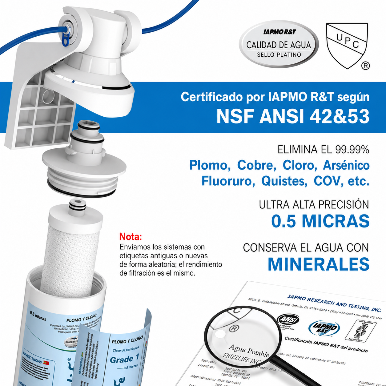Frizzlife MP99 - Filtro De Agua Debajo Del Fregadero
