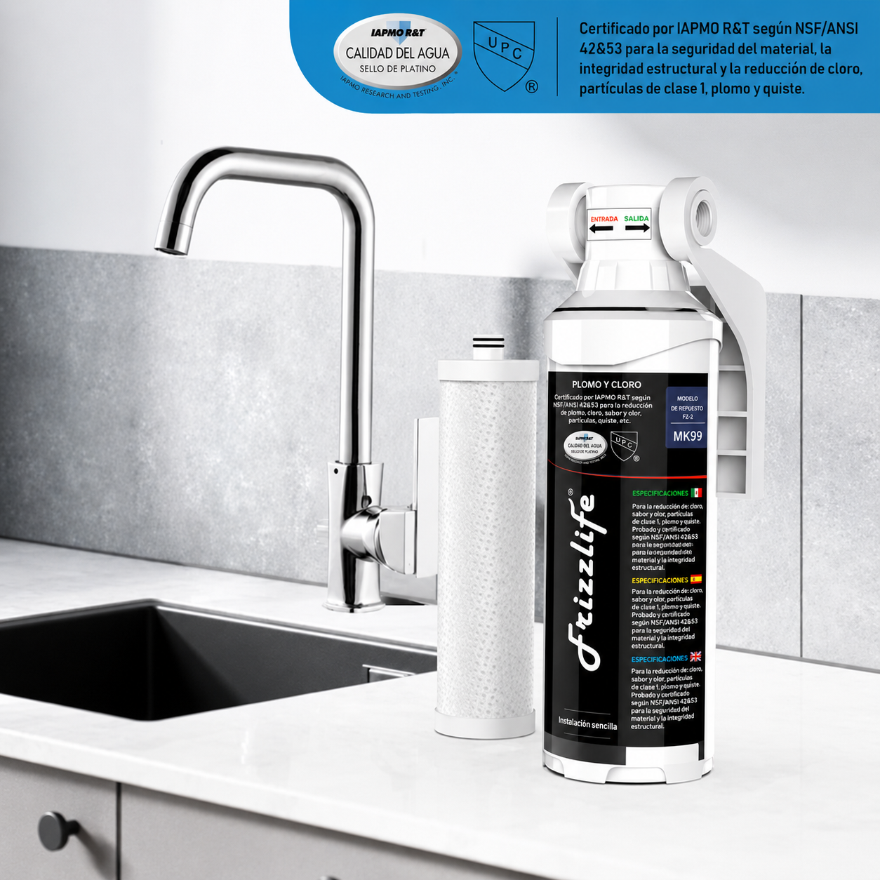 Frizzlife MK99 - Filtro De Agua Debajo Del Fregadero