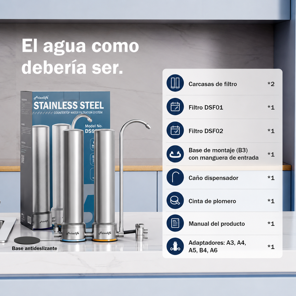 Frizzlife DS99 - Sistema De Filtro De Agua Para Encimera