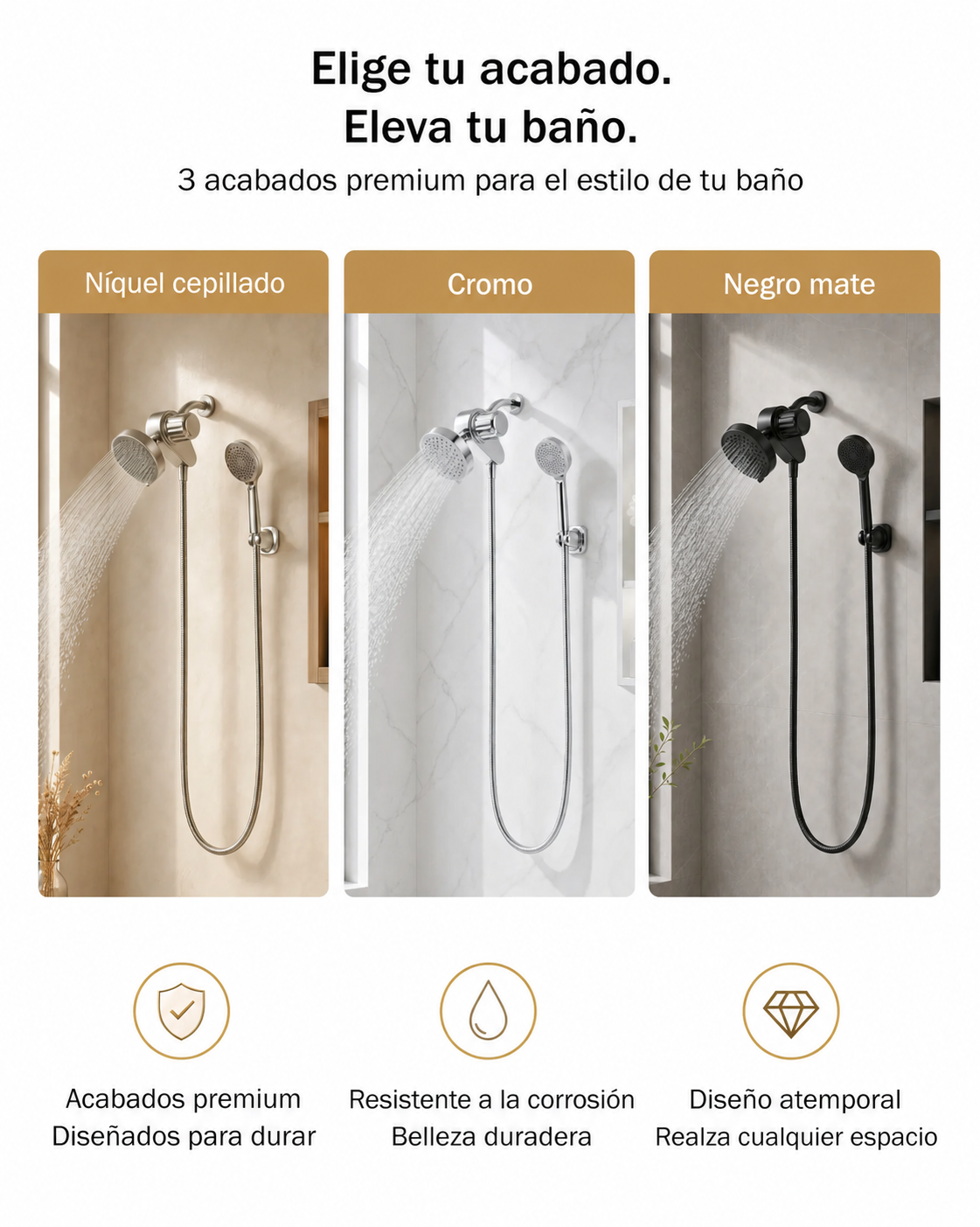 [Pre-Ordena] Frizzlife Combo de Ducha con Doble Filtración – Cabezal de Lluvia y Ducha de Mano, Filtro KDF-55 y Sulfito de Calcio
