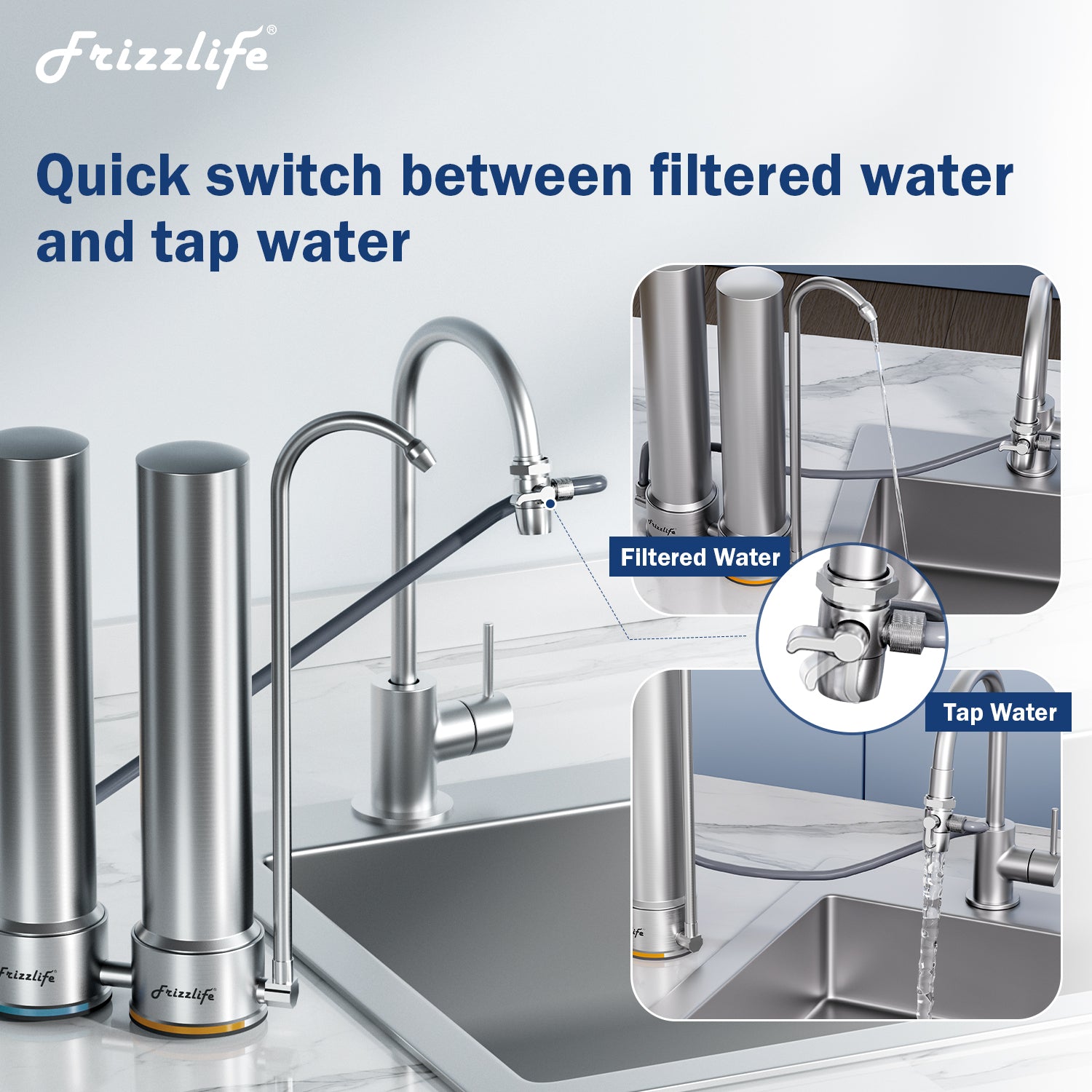 Purificador de Agua Frizzlife DS99 – Filtración Avanzada en 8 Etapas