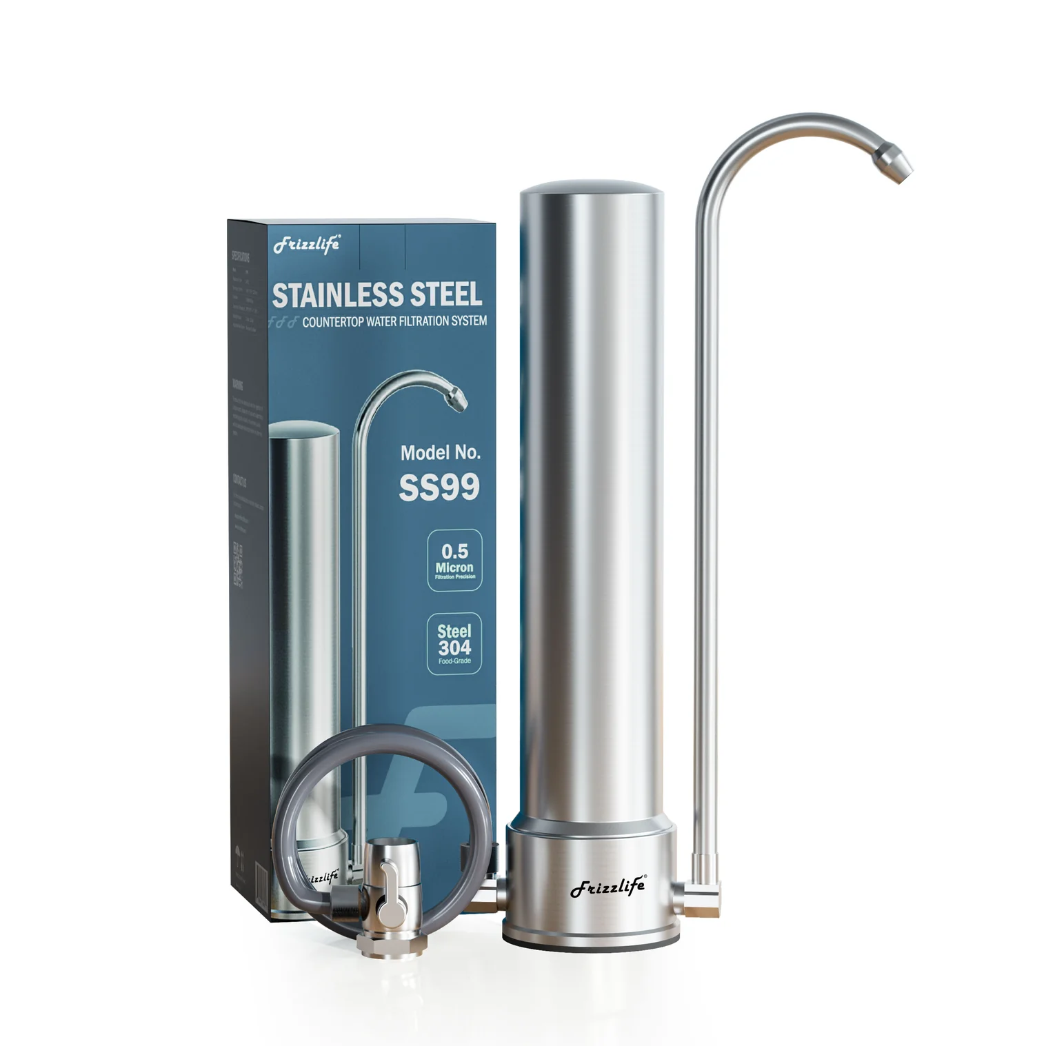 Purificador de Agua Frizzlife SS99 – Acero Inoxidable con Filtración en 4 Etapas